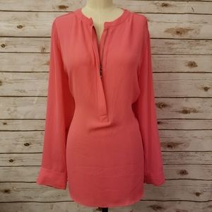 Apt 9 half zip long sleeve blouse